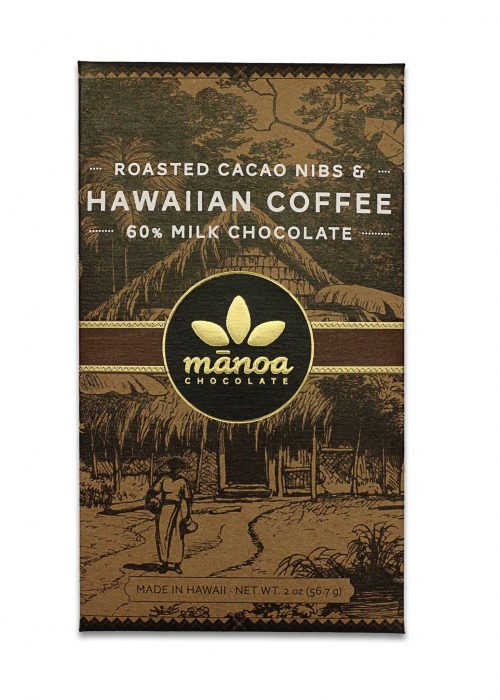 Chocolat au Lait Manoa – Eclats Fèves Cacao & Café