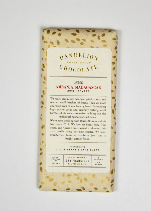 Chocolat Noir Dandelion – Madagascar 70%